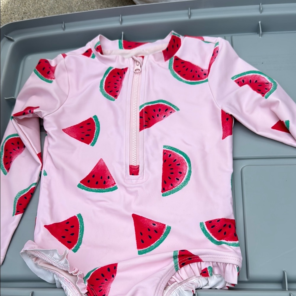 Watermelon Print Kids Swimwear